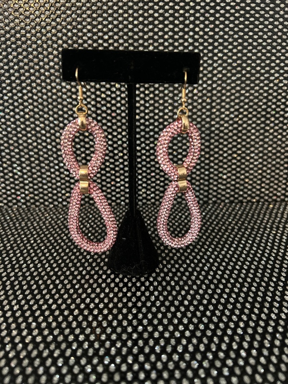 Pink Crystal Infinity Drop Earrings - Women Jewelry